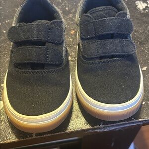 Kids Black Velcro Sneakers